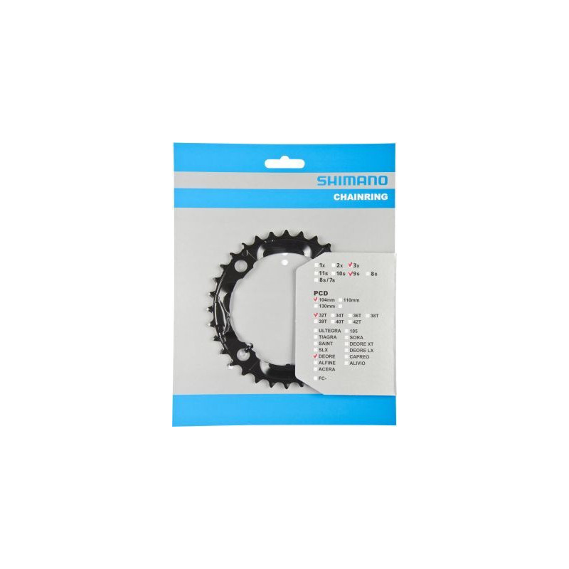 Plato Shimano Deore FC-M590/M480 32D 3X9 Negro Plato Shimano Deore FC-M590/M480 32D 3X9 Negro