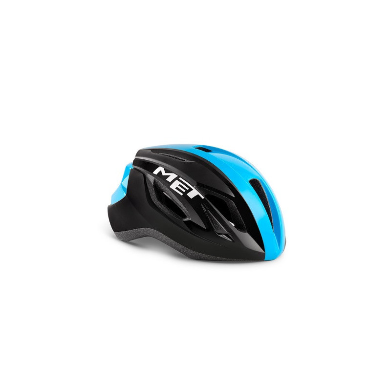 Casco Met Strale Negro/Azul Brillo