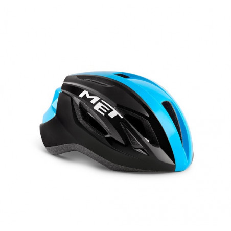 Casco Met Strale Negro/Azul Brillo Casco Met Strale Negro/Azul Brillo
