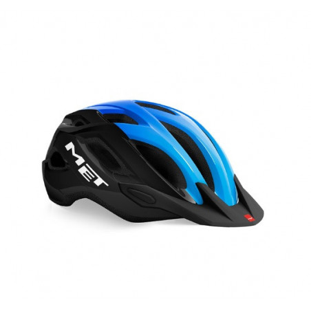 Casco Met Crossover Cian/Negro Brillo