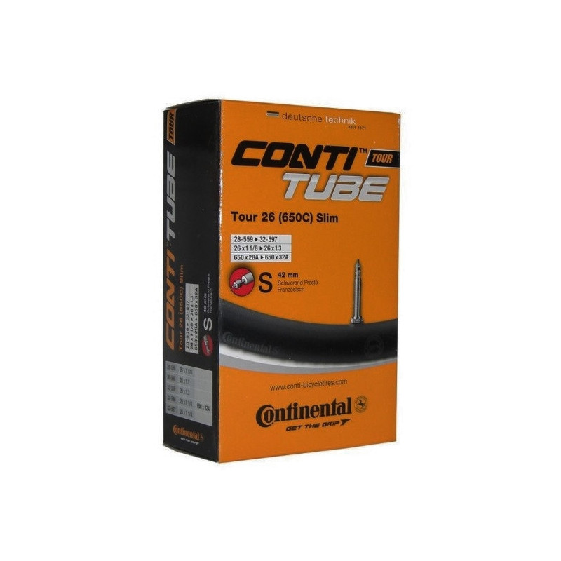 Cámara Continental Tour 26 Slim 26x1.30 Válvula Presta 42 mm
