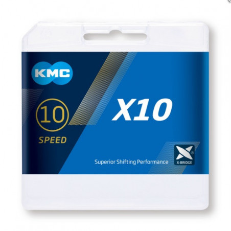 Cadena KMC X10 Gris/Gris 10V 114L