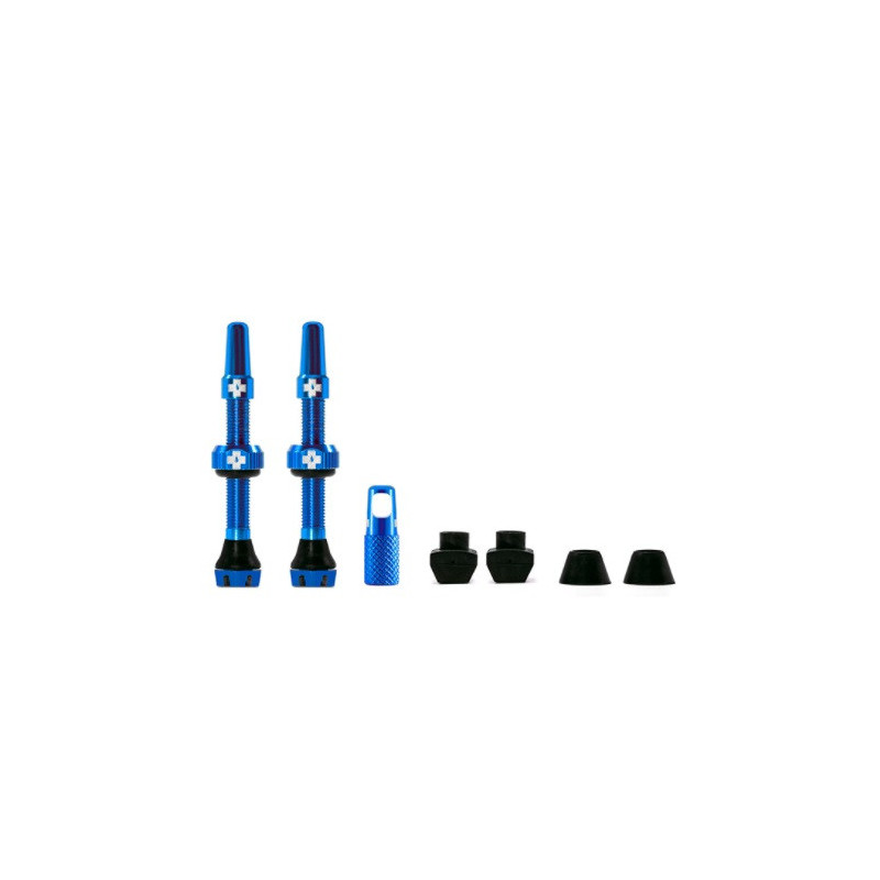 Válvulas Tubeless Muc-Off V2 Presta Aluminio 44 mm Azul