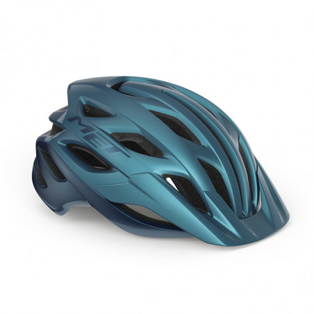 Casco Met Veleno Azul Metal Brillo