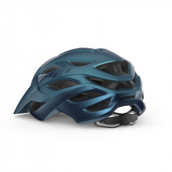Casco Met Veleno Azul Metal Brillo