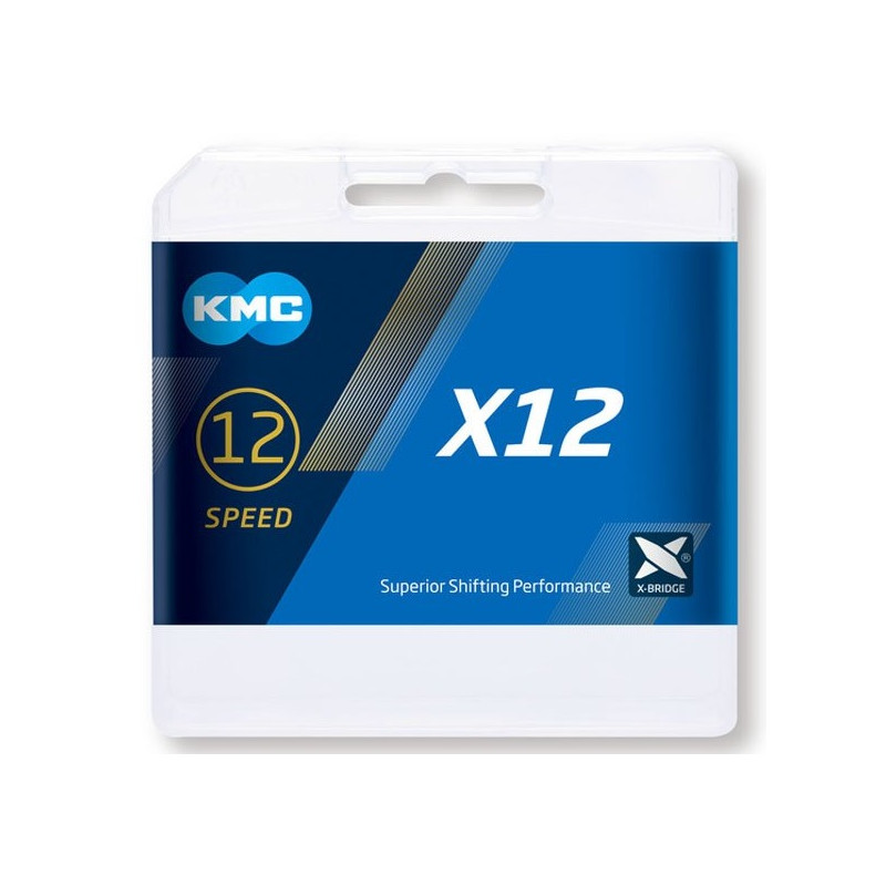Cadena KMC X12 12v Plata/Plata 126L