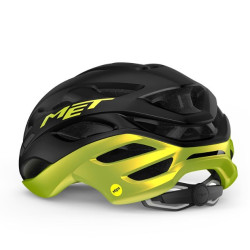 Casco Met Estro MIPS Negro/Amarillo Metálico Brillo