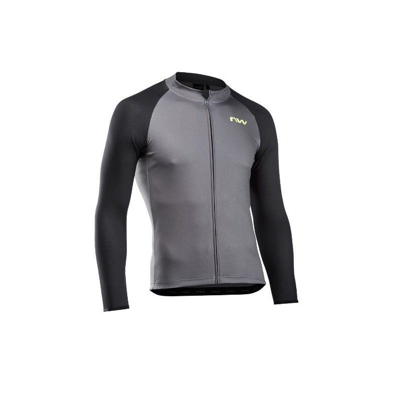 Maillot Northwave Blade 4 Manga Larga Gris/Amarillo Flúo