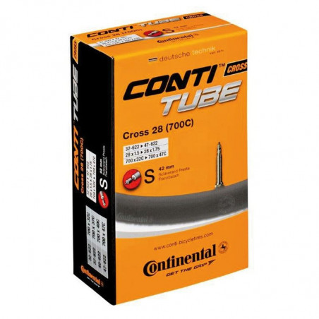 Cámara Continental Cross 28 700x32/47 Válvula Presta 42 mm Cámara Continental Cross 28 700x32/47 Válvula Presta 42 mm