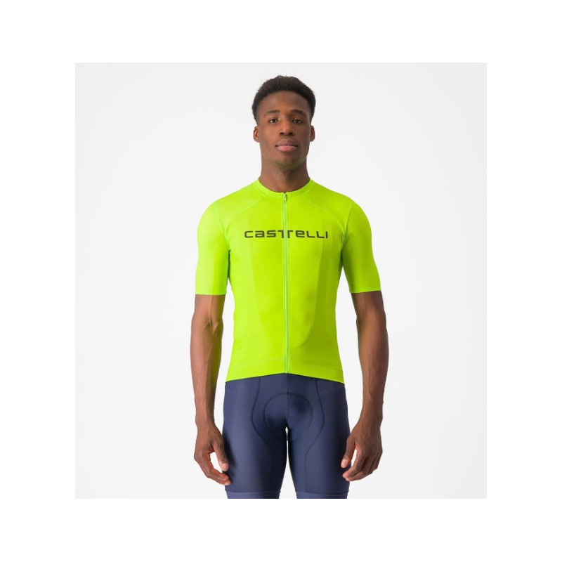 Maillot Castelli Prologo Lite Lima Electríco Manga Corta