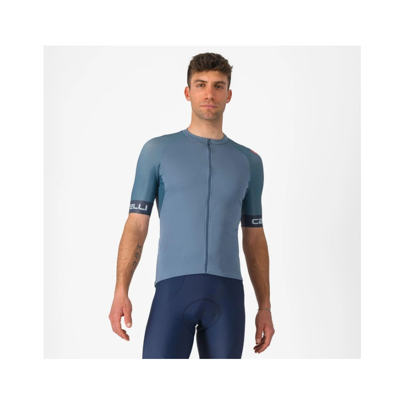 Maillot Castelli Entrata VI Azul Acero Manga Corta