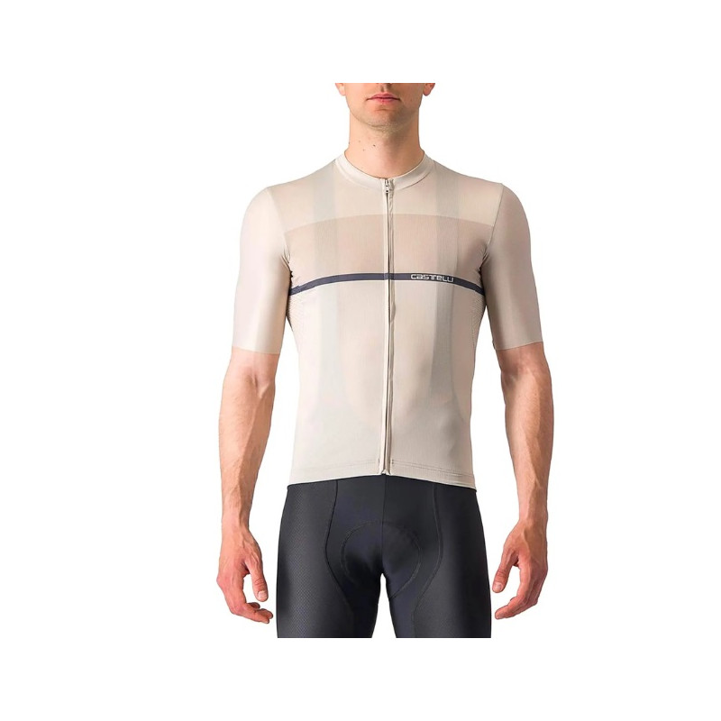 Maillot Castelli Tradizione Plata/Arcilla Manga Corta