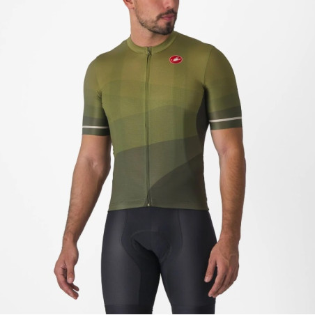 Maillot Castelli Orizzonte Verde Oscuro Manga Corta