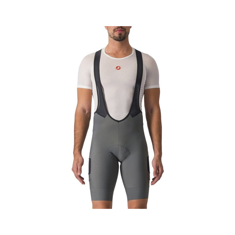 Culotte Castelli Unlimited Cargo Gris Corto Con Tirantes