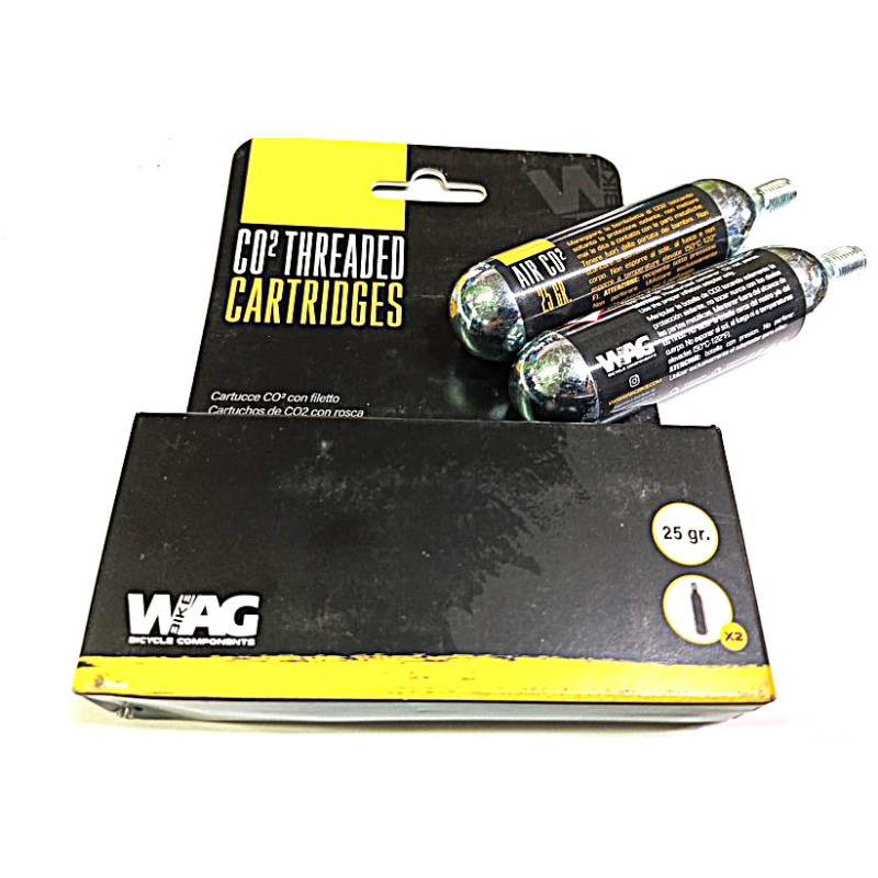 Cartucho CO2 WAG 25 Grs Con Rosca Pack 2 Unidades