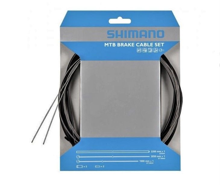 KIT CABLES/FUNDAS FRENOS SHIMANO MTB SUS INOX NEGRO