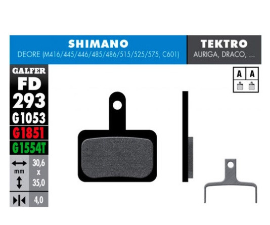 PASTILLAS GALFER STD SHIMANO DEORE FD293