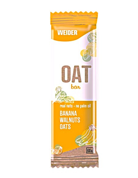 BARRITA WEIDER OAT BAR PLATANO Y NUECES 60 GRS