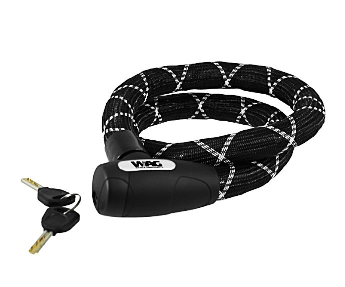 CANDADO WAG CABLE LOCK PITON 1200X22MM C/LLAVE NEGRO