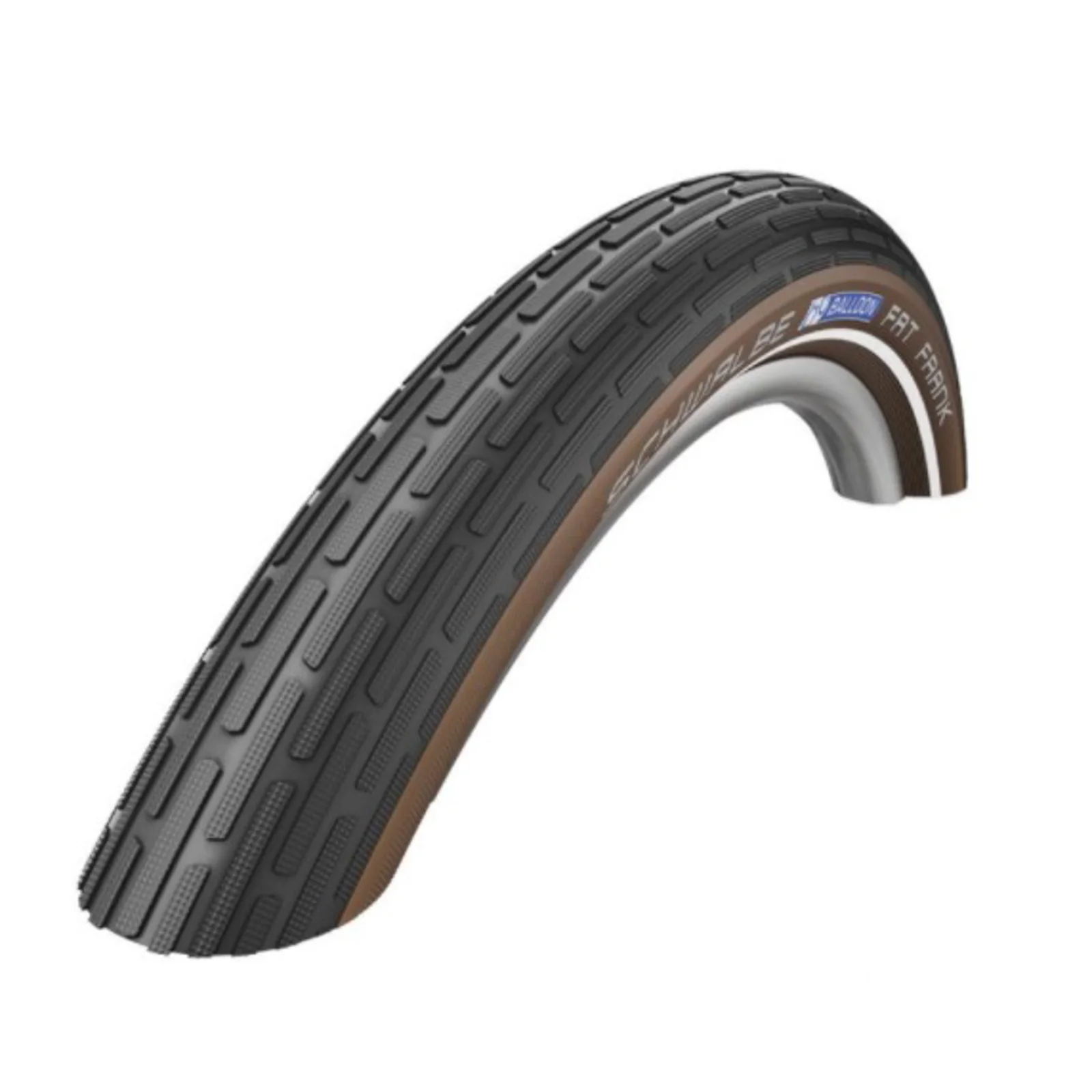 CUBIERTA SCHWALBE FAT FRANK 28x2.00 NEGRO/CAFE K-GUARD RIGIDA REFLECTANTE
